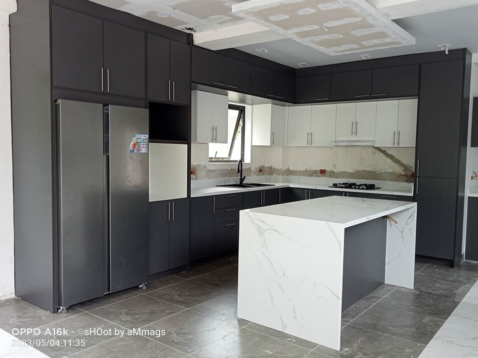 Dark gray modular cabinet